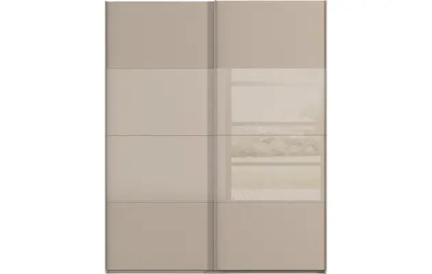 Goossens kledingkast finca combi glans mat glas bruin hoogwaardig meubelplaat - 8244427-{merk}-finca-combi-sts-bruin-schuifdeuren-01